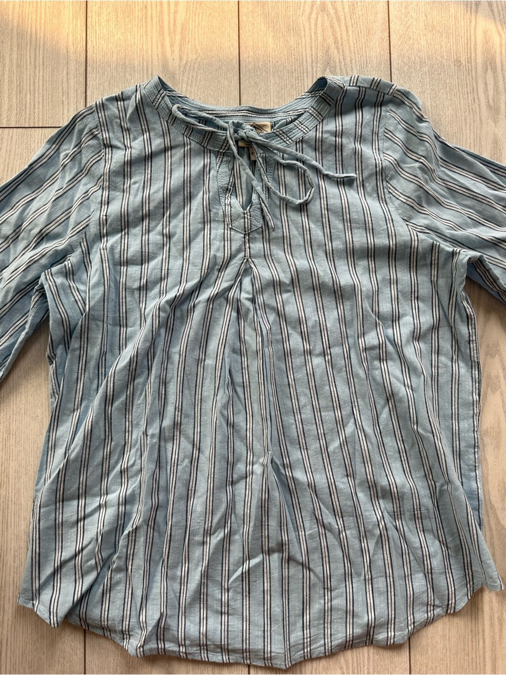 St. John's Bay Blue Striped Tie-Neck Tunic